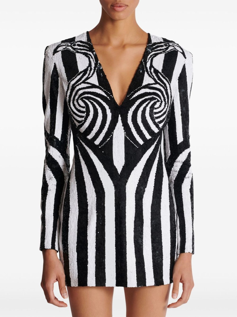 embroidered stripe 짧은 드레스 5