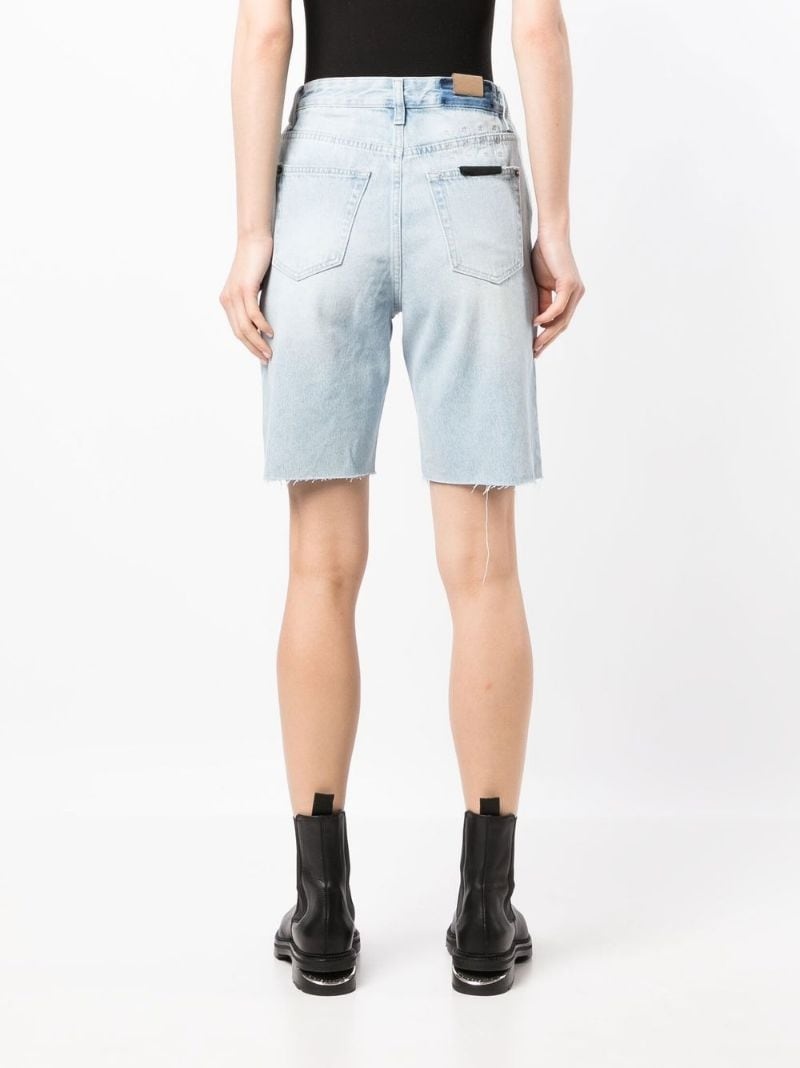 longline distressed denim shorts - 4