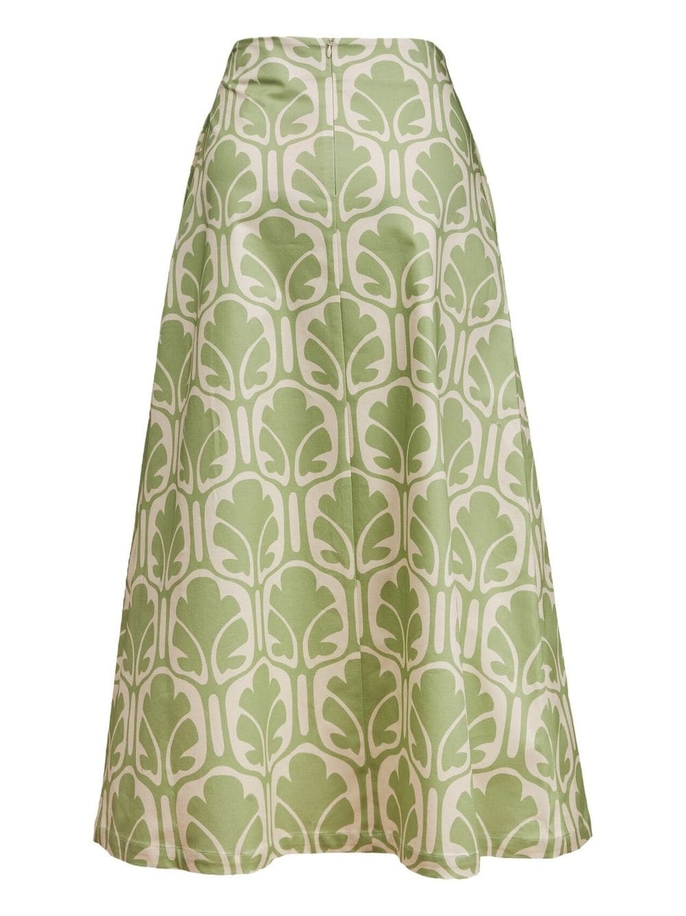 mid-rise printed midi A-line skirt - 5