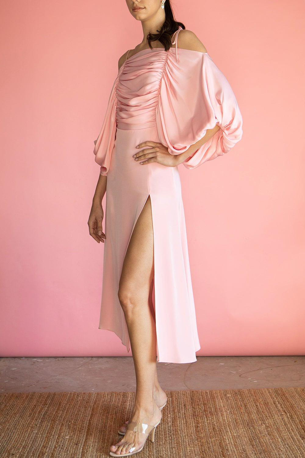 Silk Off The Shoulder Dress - 2