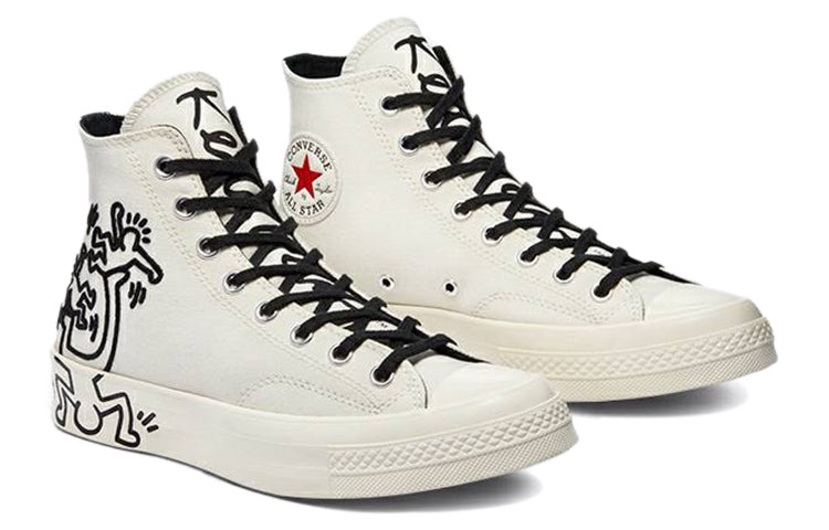 Keith Haring x Converse Chuck Taylor All-Star 70 High Tops Egret White 'Egret Black Red' 171858C - 3