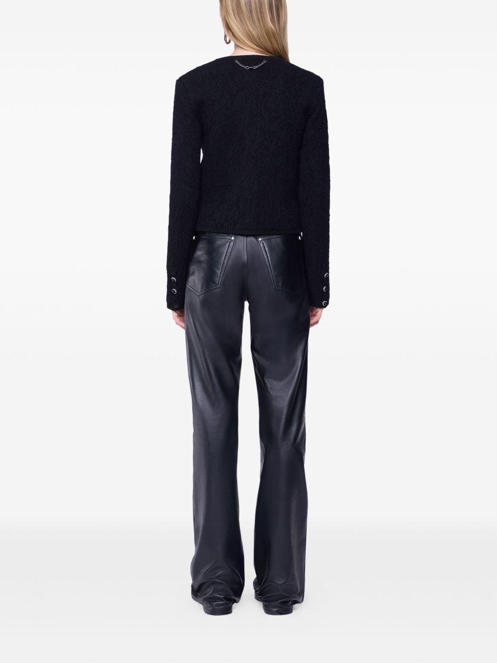 textured button-up cardigan - 3