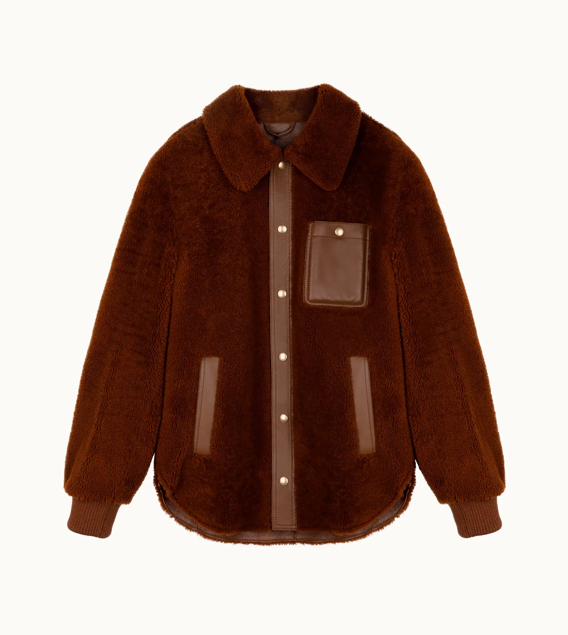 JACKET IN SHEARLING - BROWN - 1