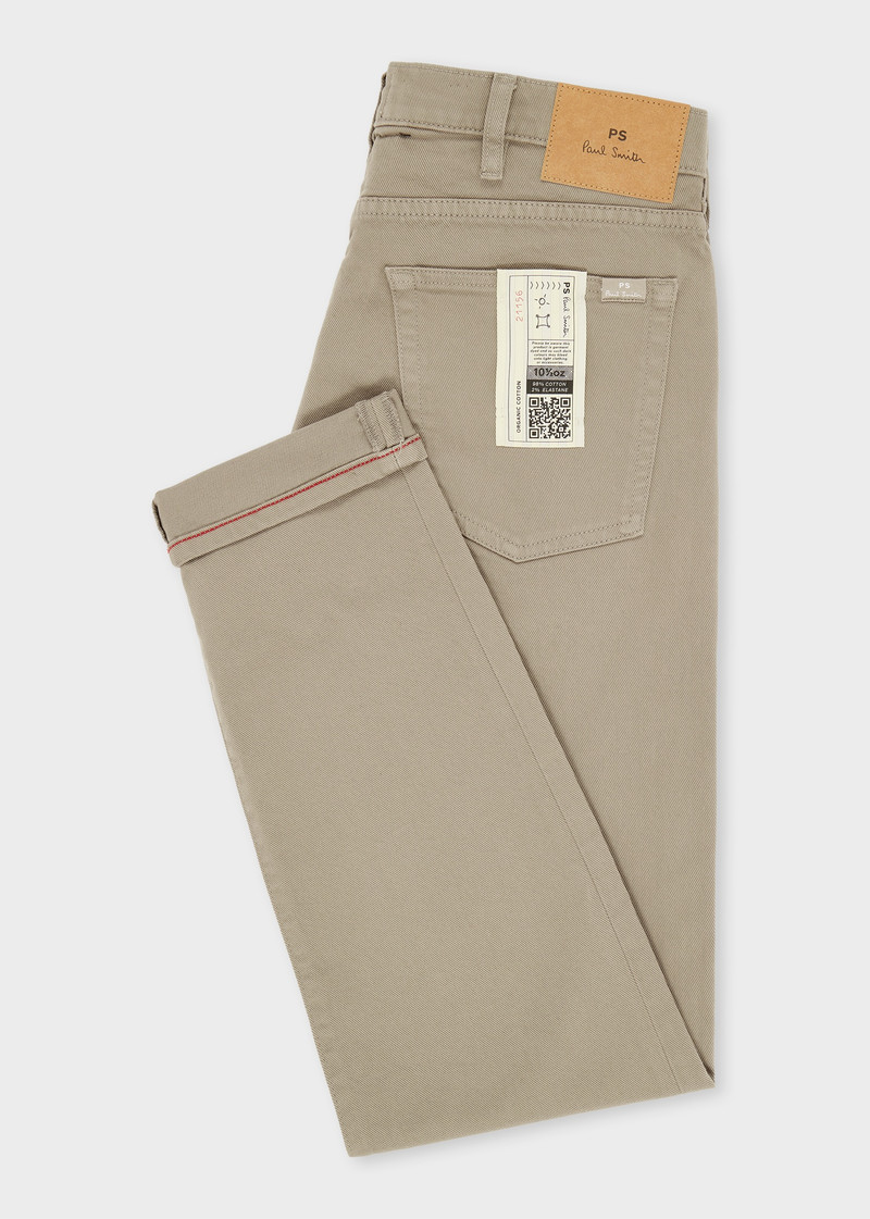 Paul Smith Tapered-Fit Stone Grey Garment-Dyed Organic Cotton-Stretch Jeans outlook