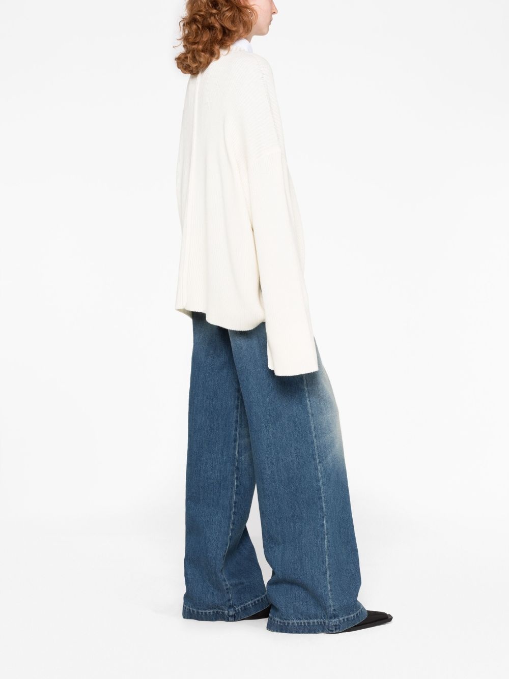ribbed-knit virgin wool-cashmere blend jumper - 6