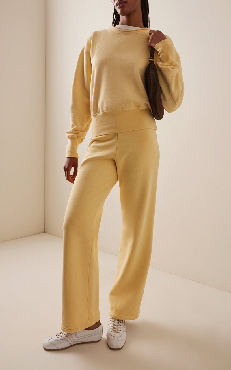 LES TIEN Eazy Classic Cotton Sweatpants yellow outlook