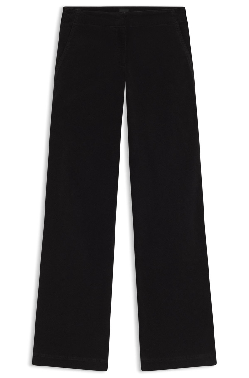 STRAIGHT-LEG TROUSERS IN STRETCH-COTTON VELVET 1