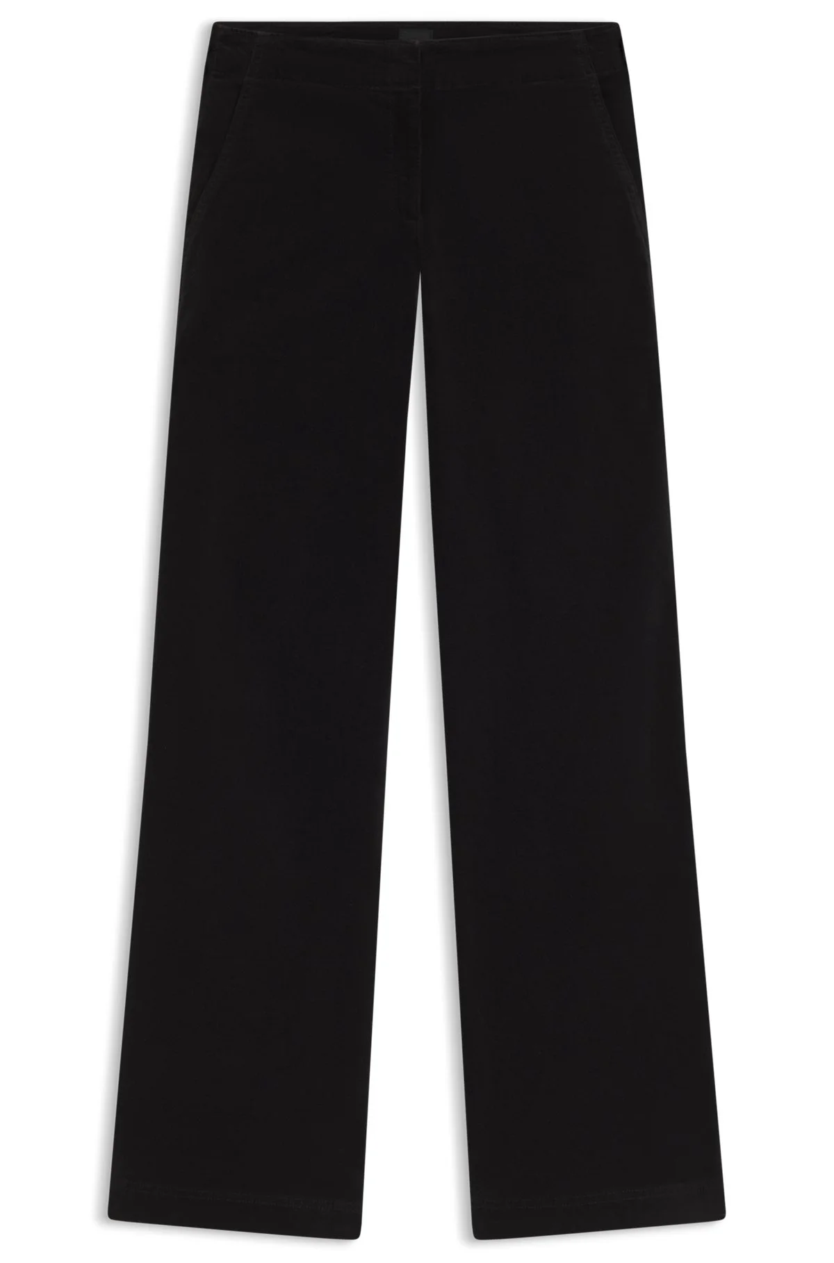 STRAIGHT-LEG TROUSERS IN STRETCH-COTTON VELVET - 1