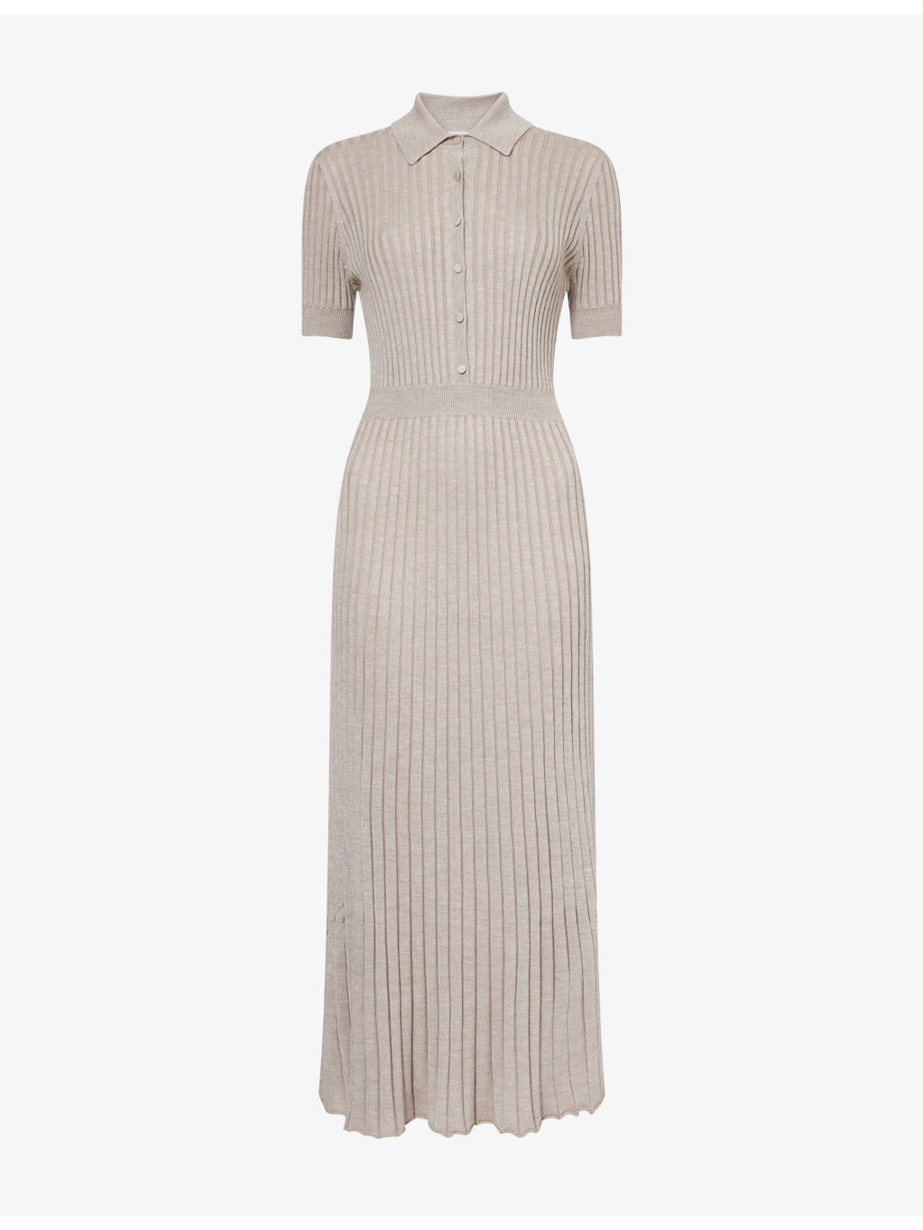 Amor Ribbed Silk-And-Cashmere Knit Midi Dress - 1