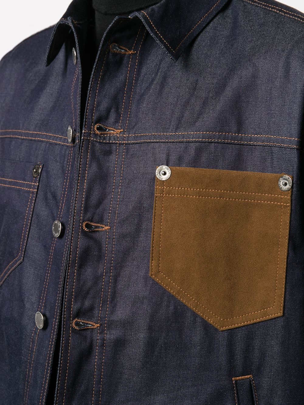 contrast-pocket denim jcket - 5