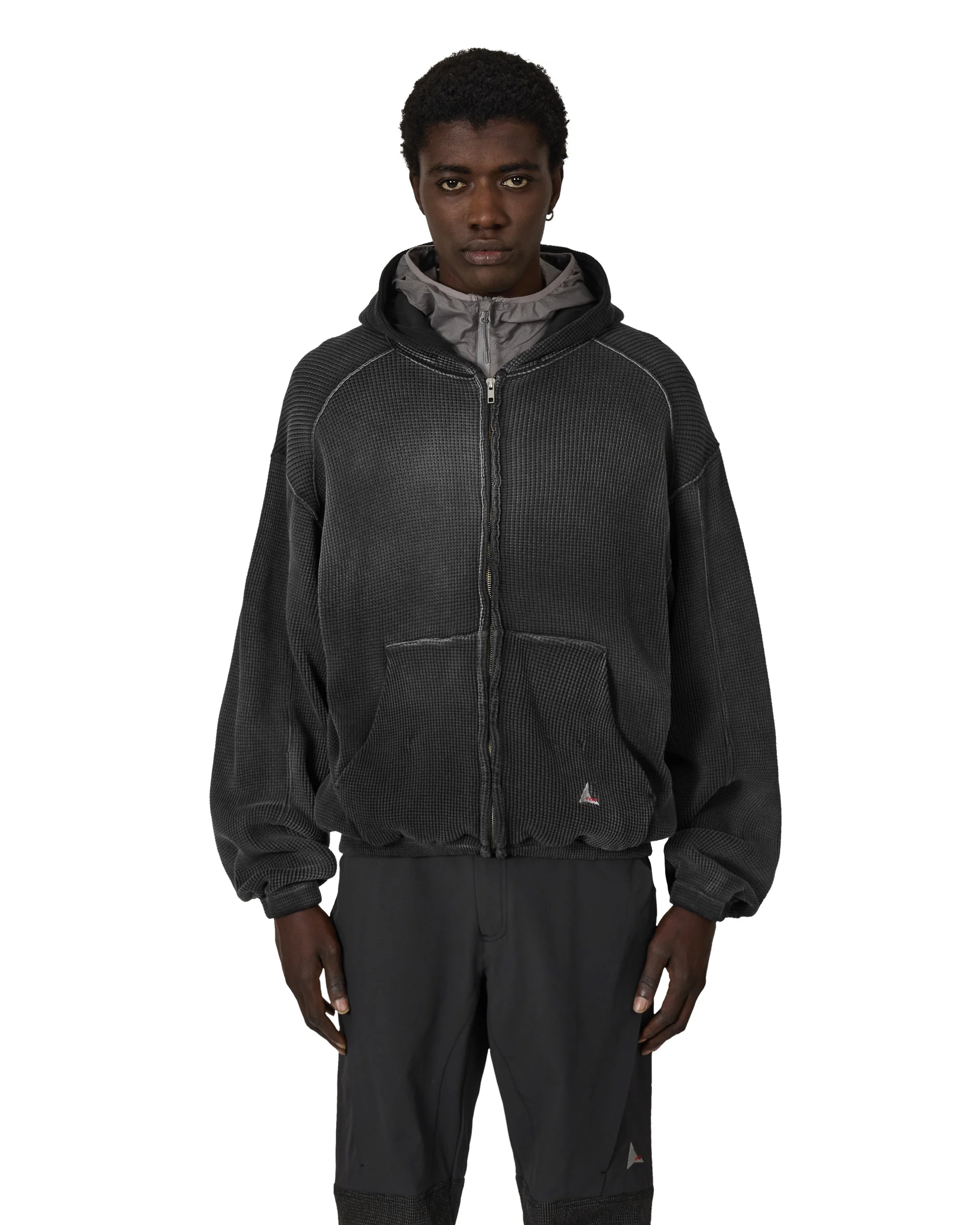 Bee Sun Faded Waffle Zip Up Hoodie - 1