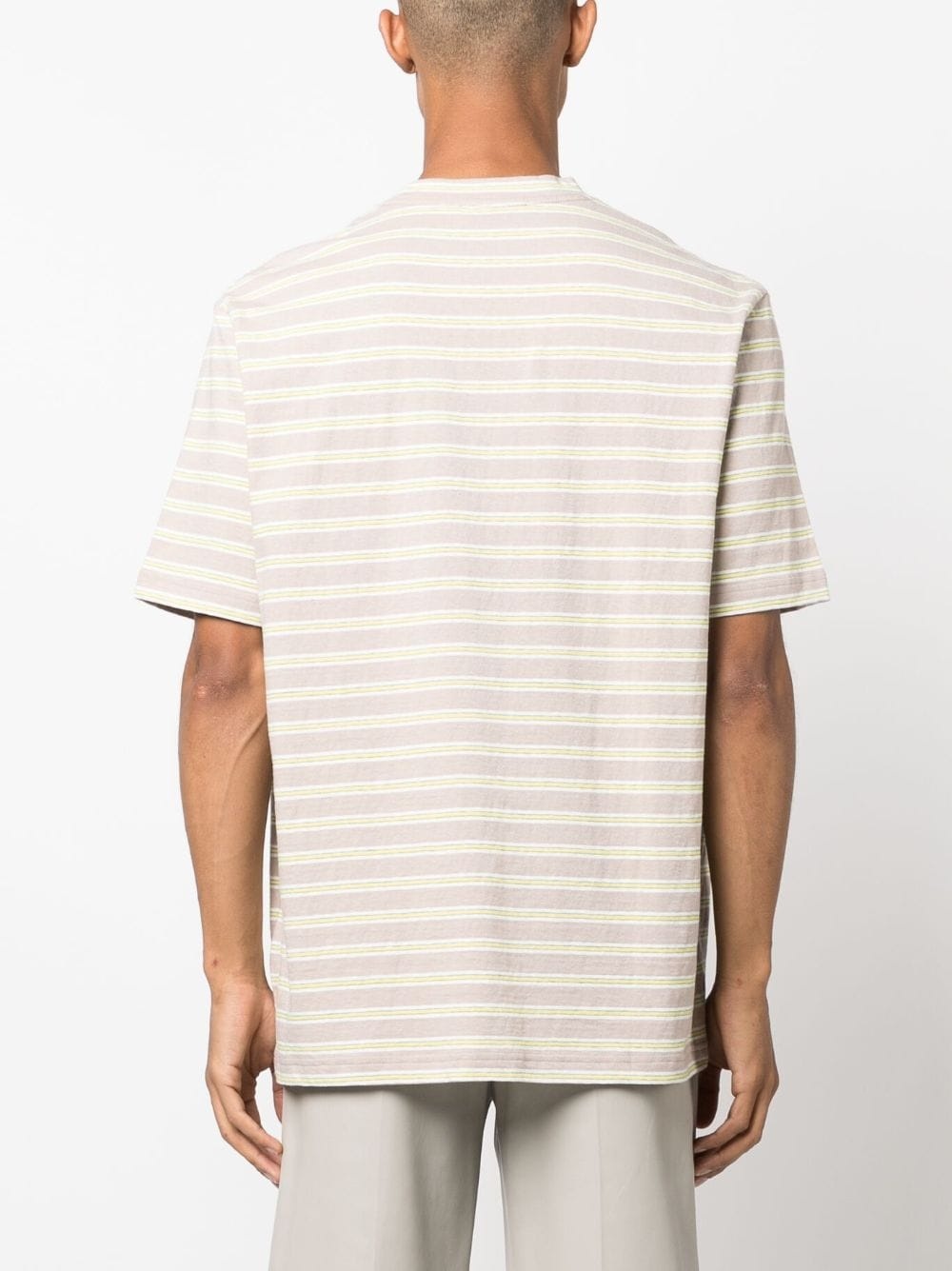 striped logo-embroidered T-shirt - 4