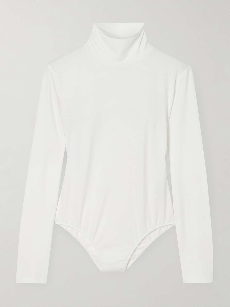 Stretch-cotton and Lyocell-blend jersey turtleneck bodysuit - 1