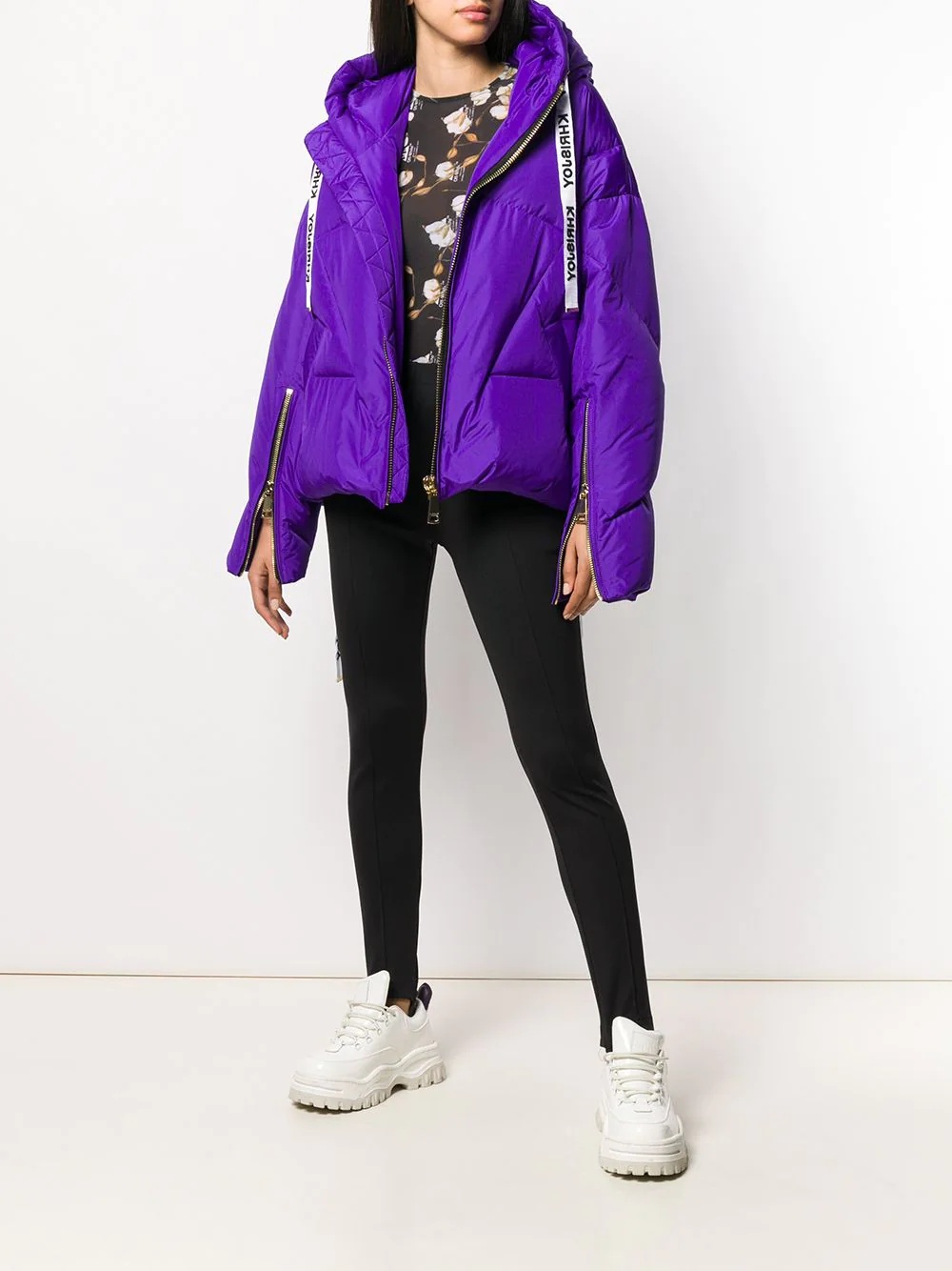 zipped puffer jacket - 2