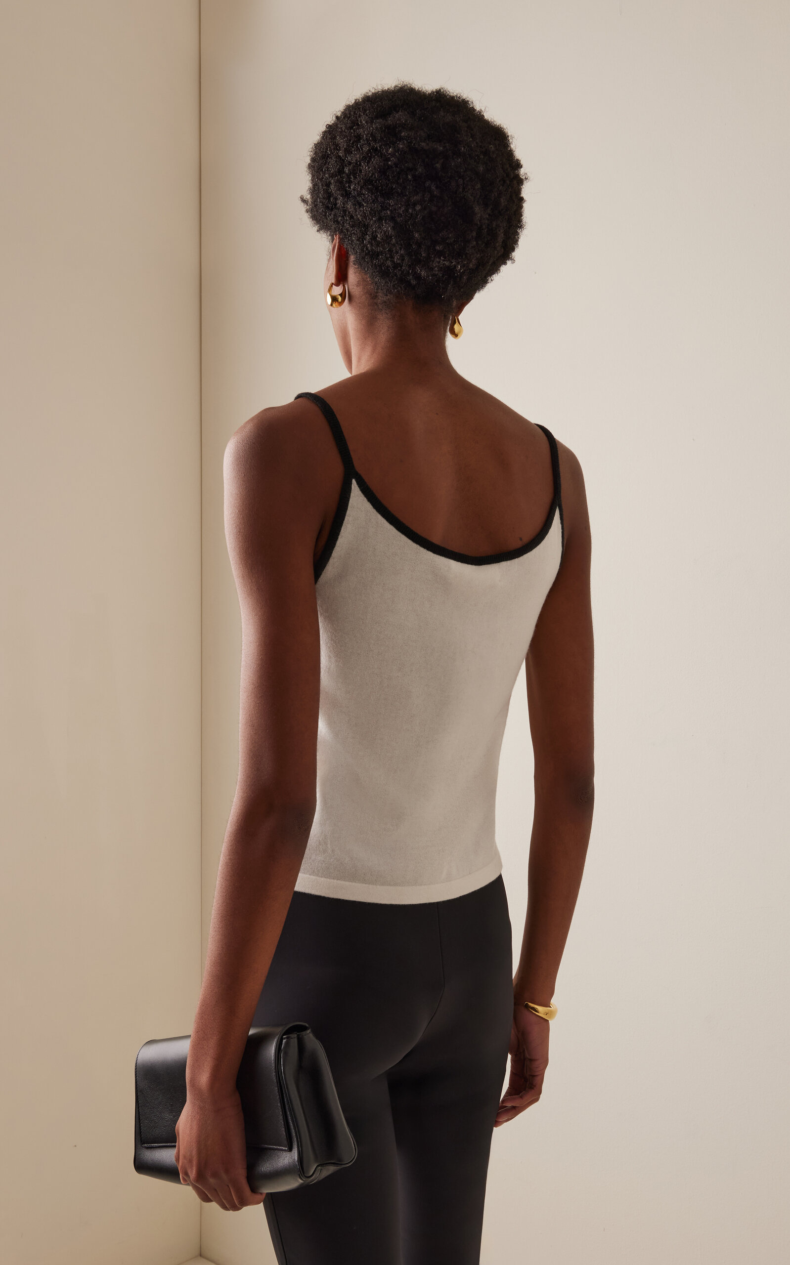 Veya Cashmere-Cotton Top black/white - 4