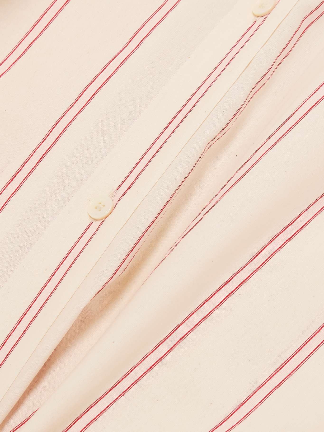 Striped cotton and silk-blend shirt Ecru - 4