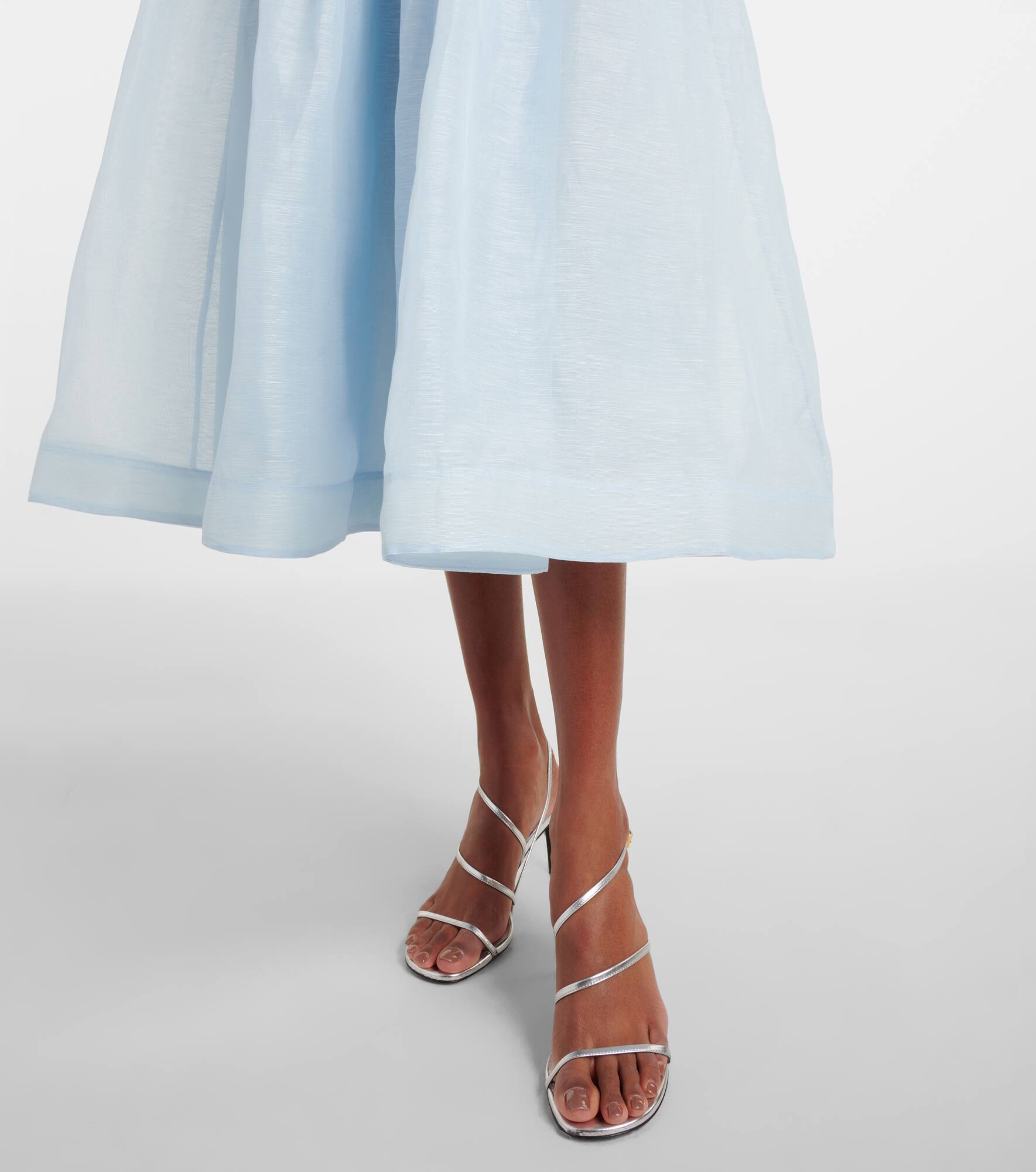 Dawning linen and silk midi dress - 5