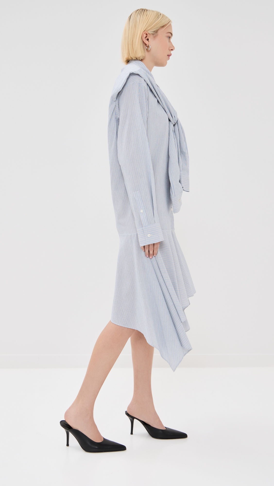 Soft Stripe Shirting Dress - 3