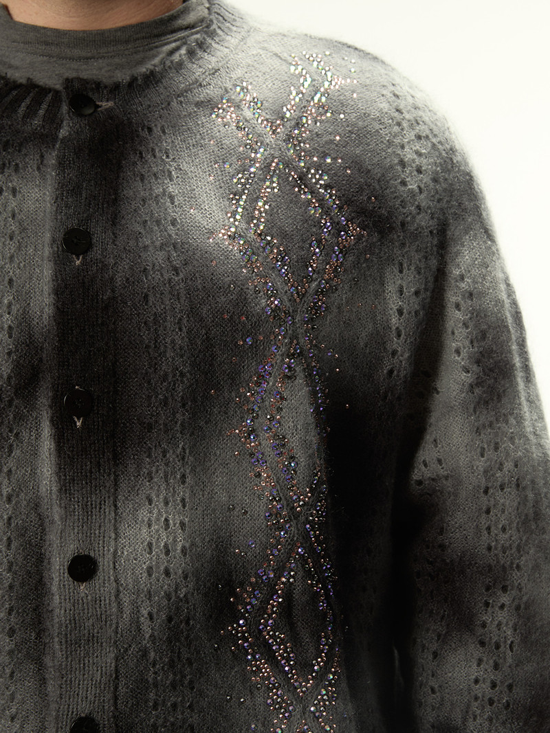 Dusty Swarovski Cardigan Dark Grey 4