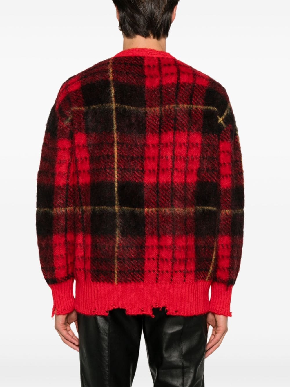 tartan-check sweater - 4
