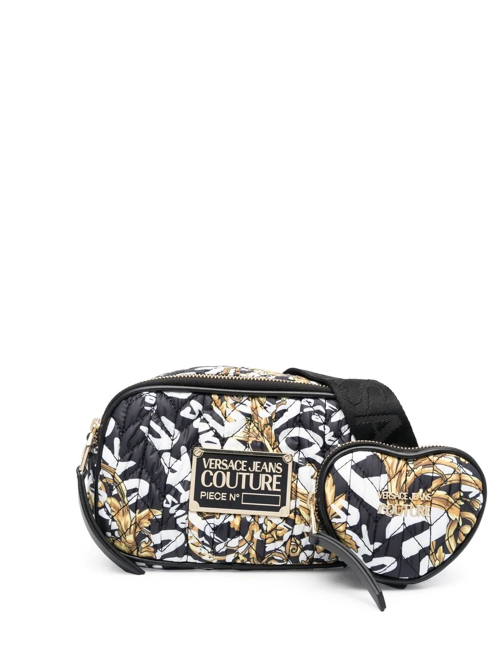 Barocco-print logo crossbody bag - 1