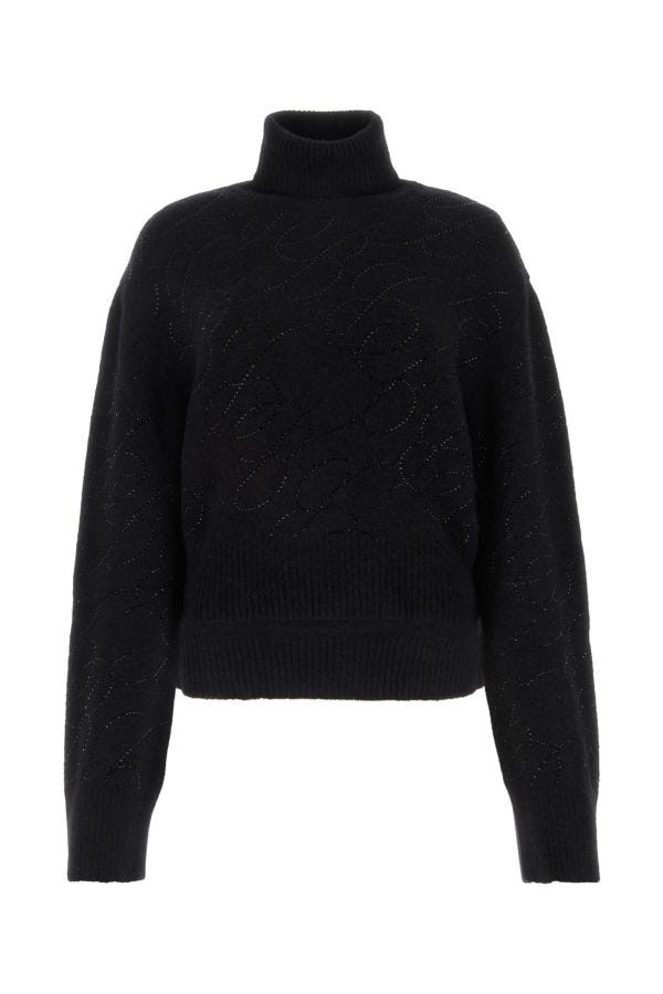 Black alpaca blend sweater - 1
