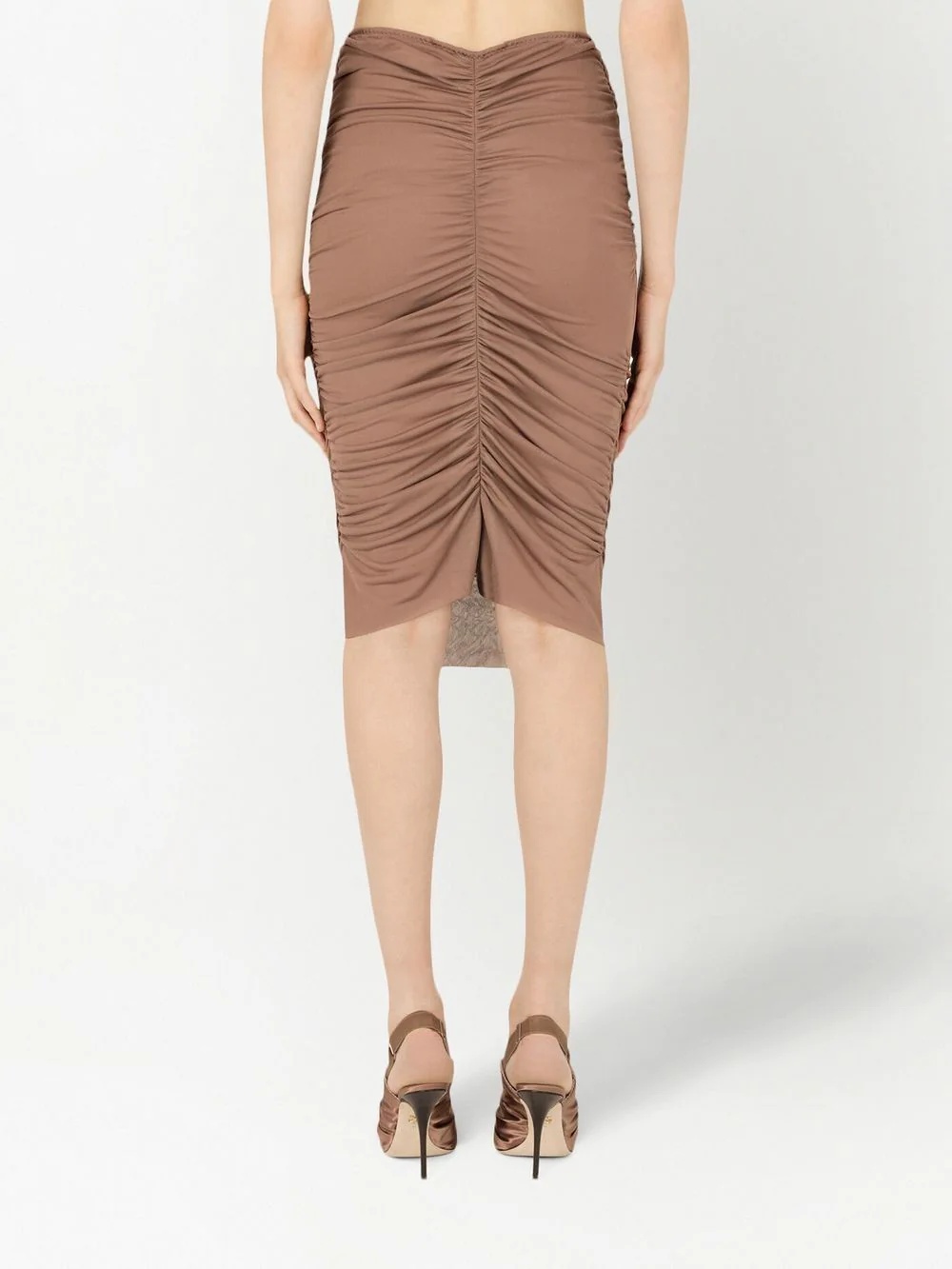 draped detailing midi skirt - 4