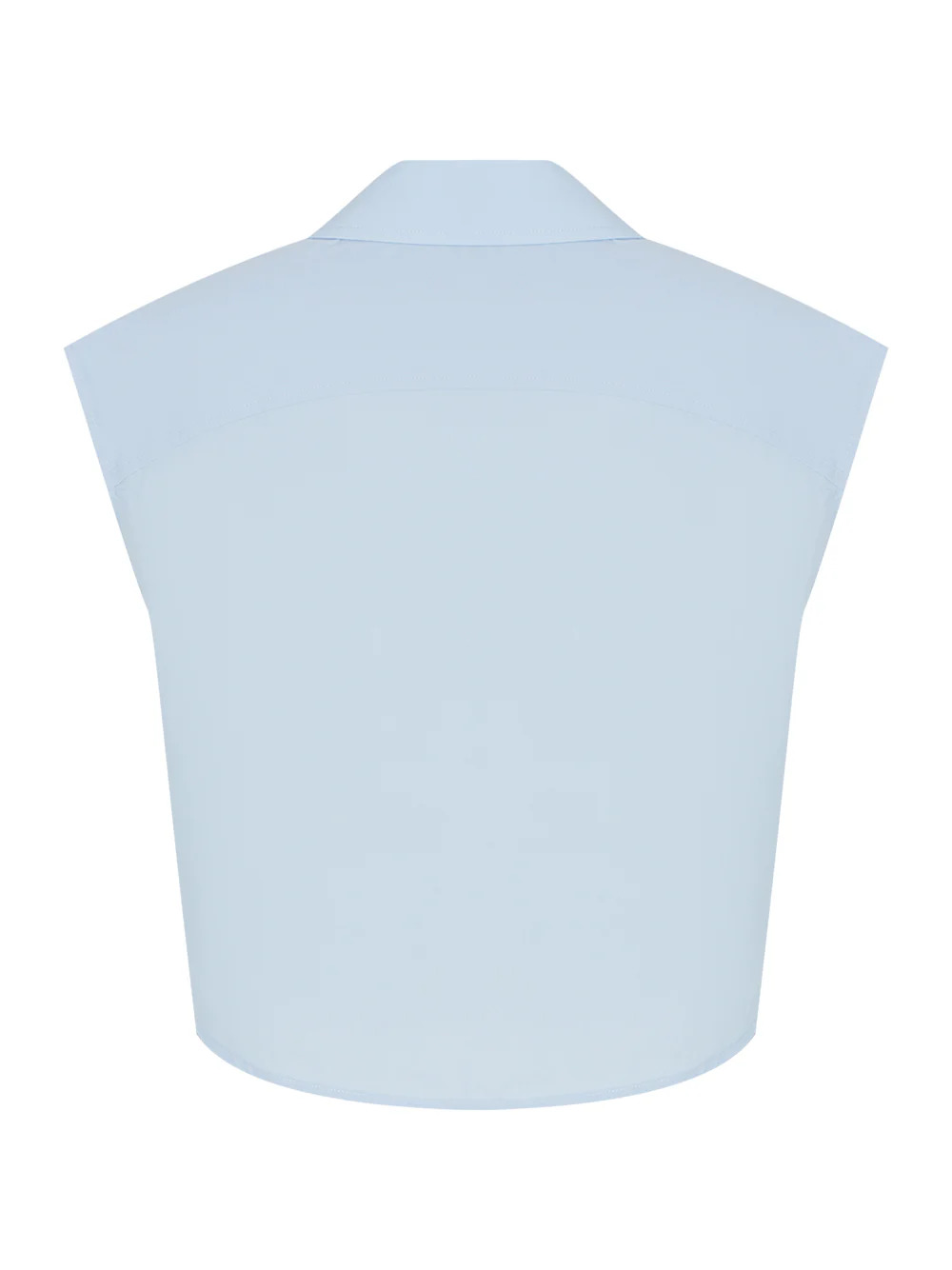 Cropped Button Down Sleeveless Shirt - 2