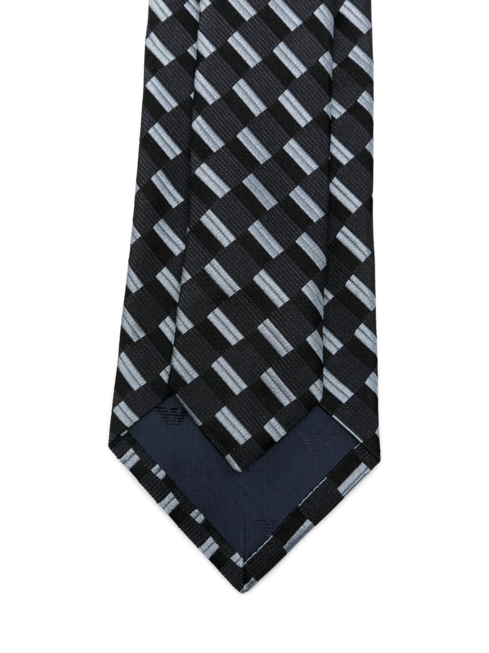 geometric-pattern silk tie - 3