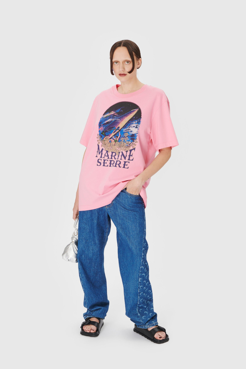 Marine Serre Deadstock Denim Straight Leg Pants outlook