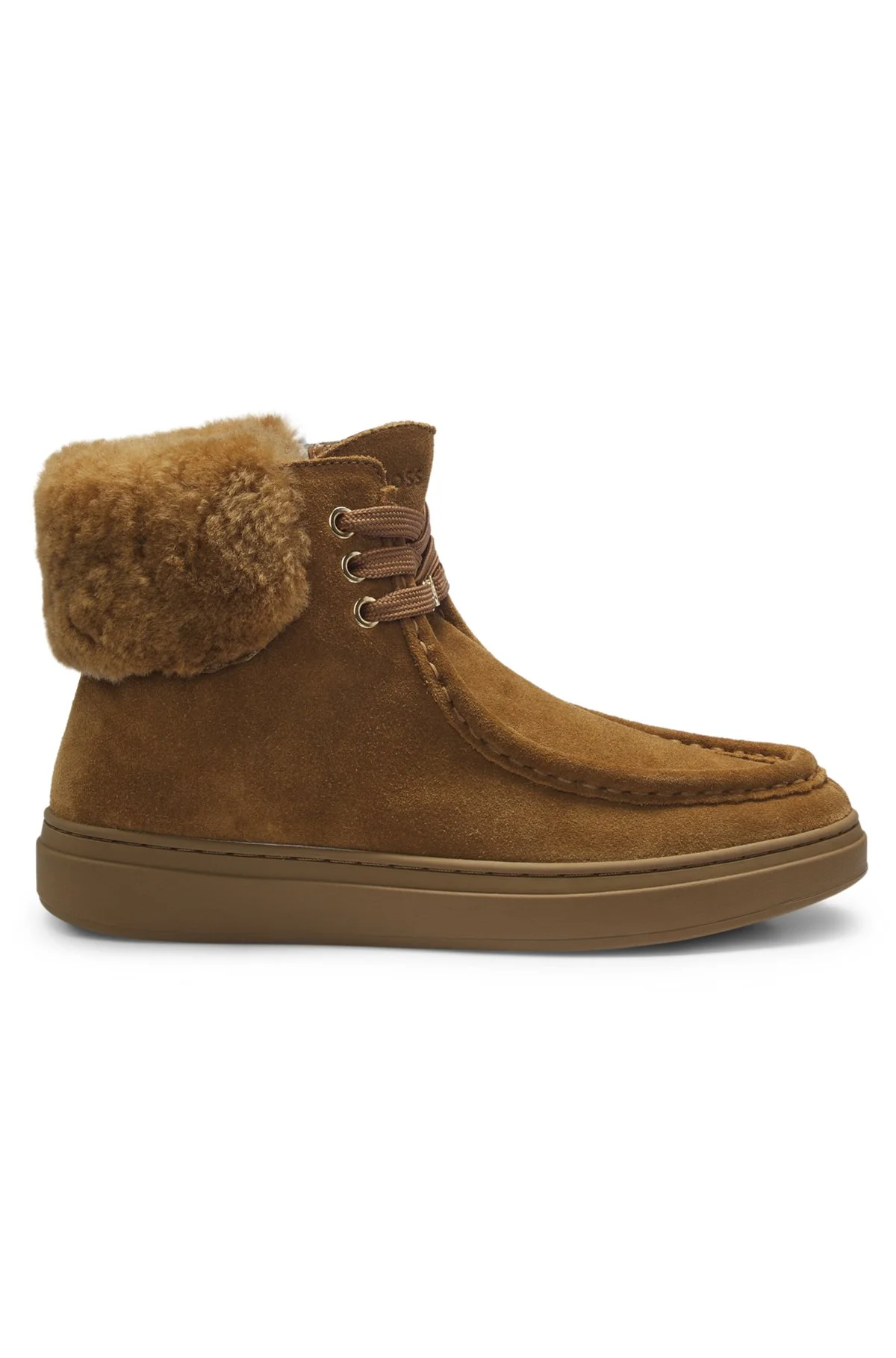 SUEDE BOOTS WITH FAUX-FUR COLLAR - 1