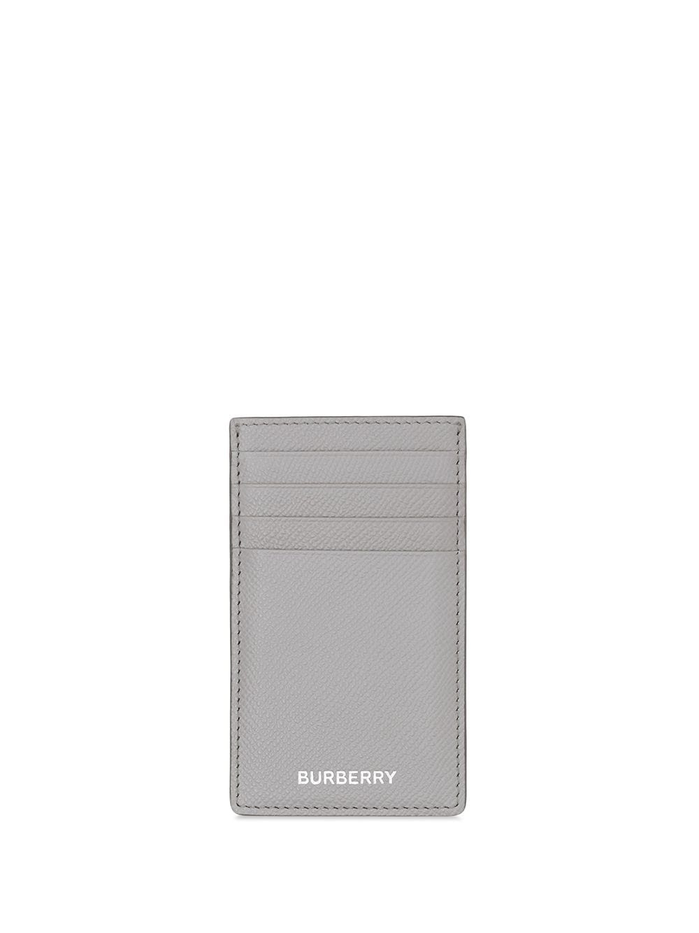 logo-stamp grained-leather cardholder - 1