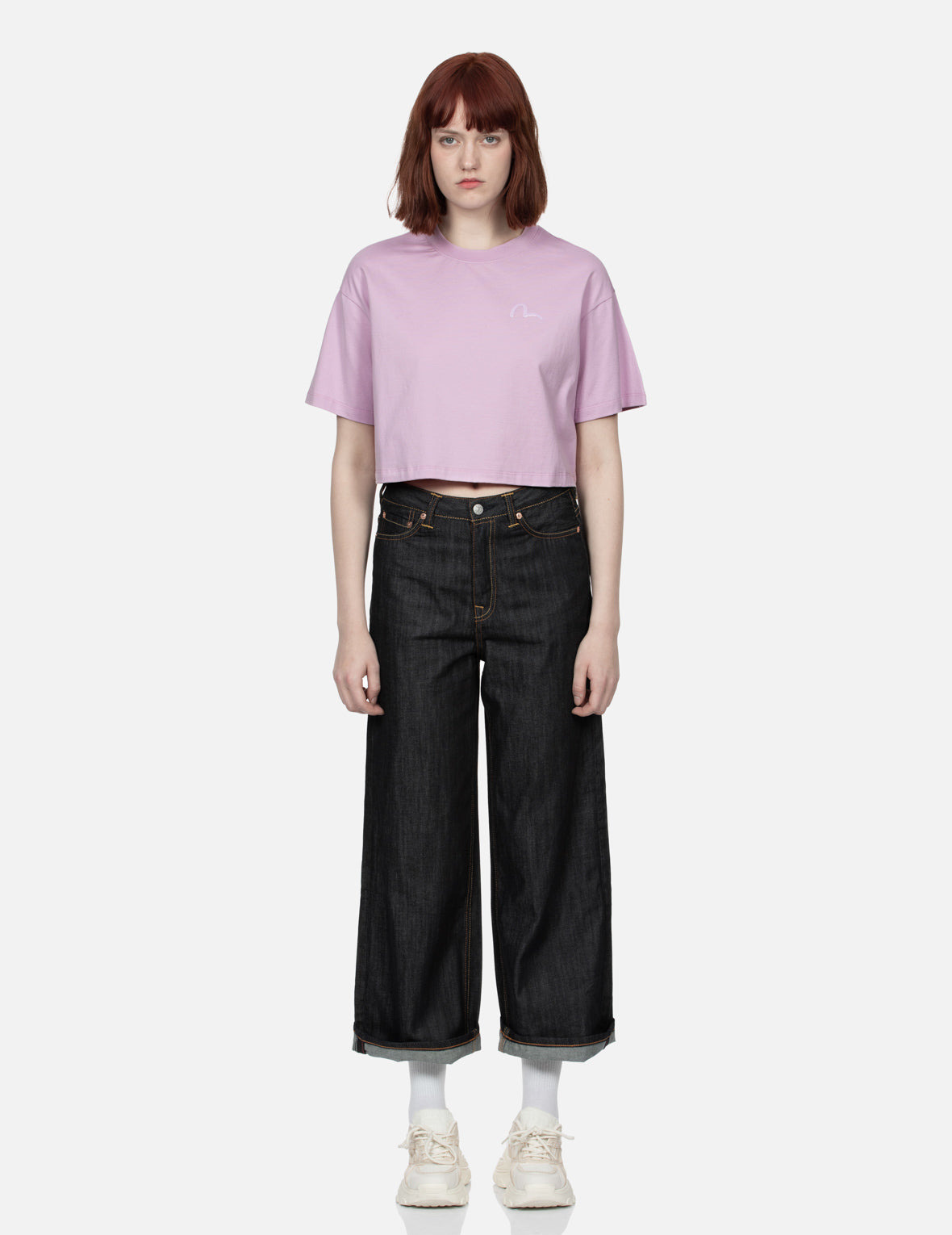 KAMON AND WISTERIA PRINT CROPPED T-SHIRT - 6