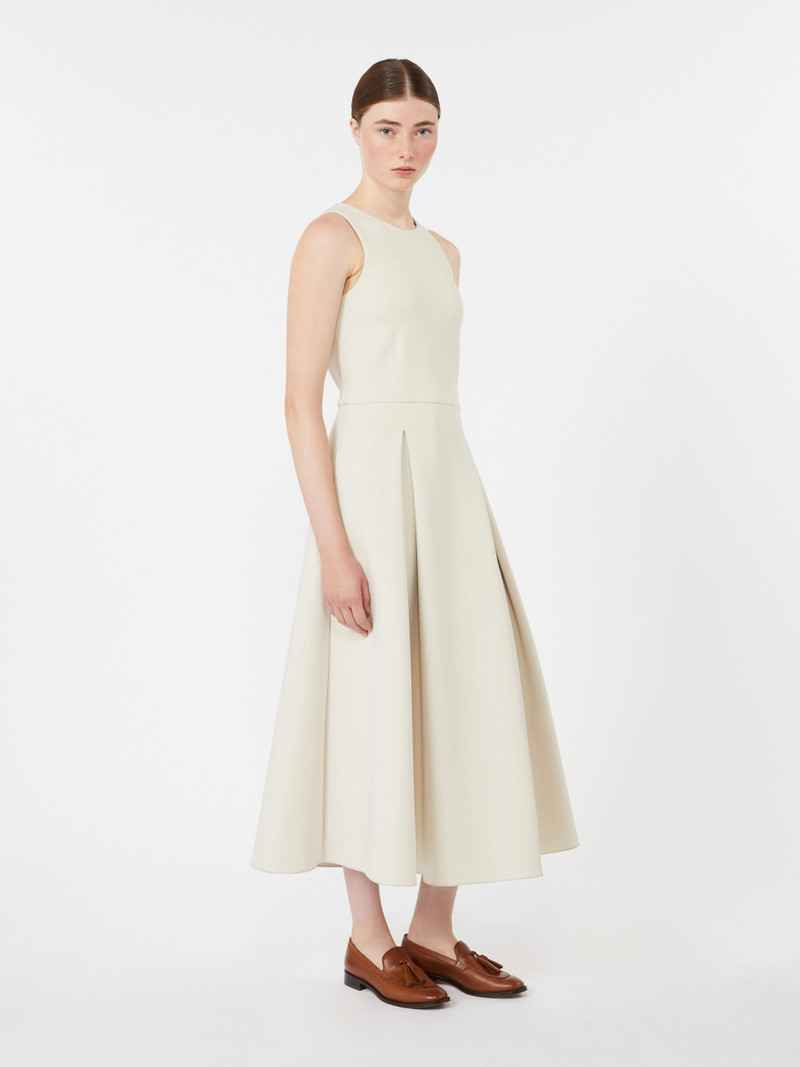 CANNONE Long flared scuba jersey dress - BEIGE 3