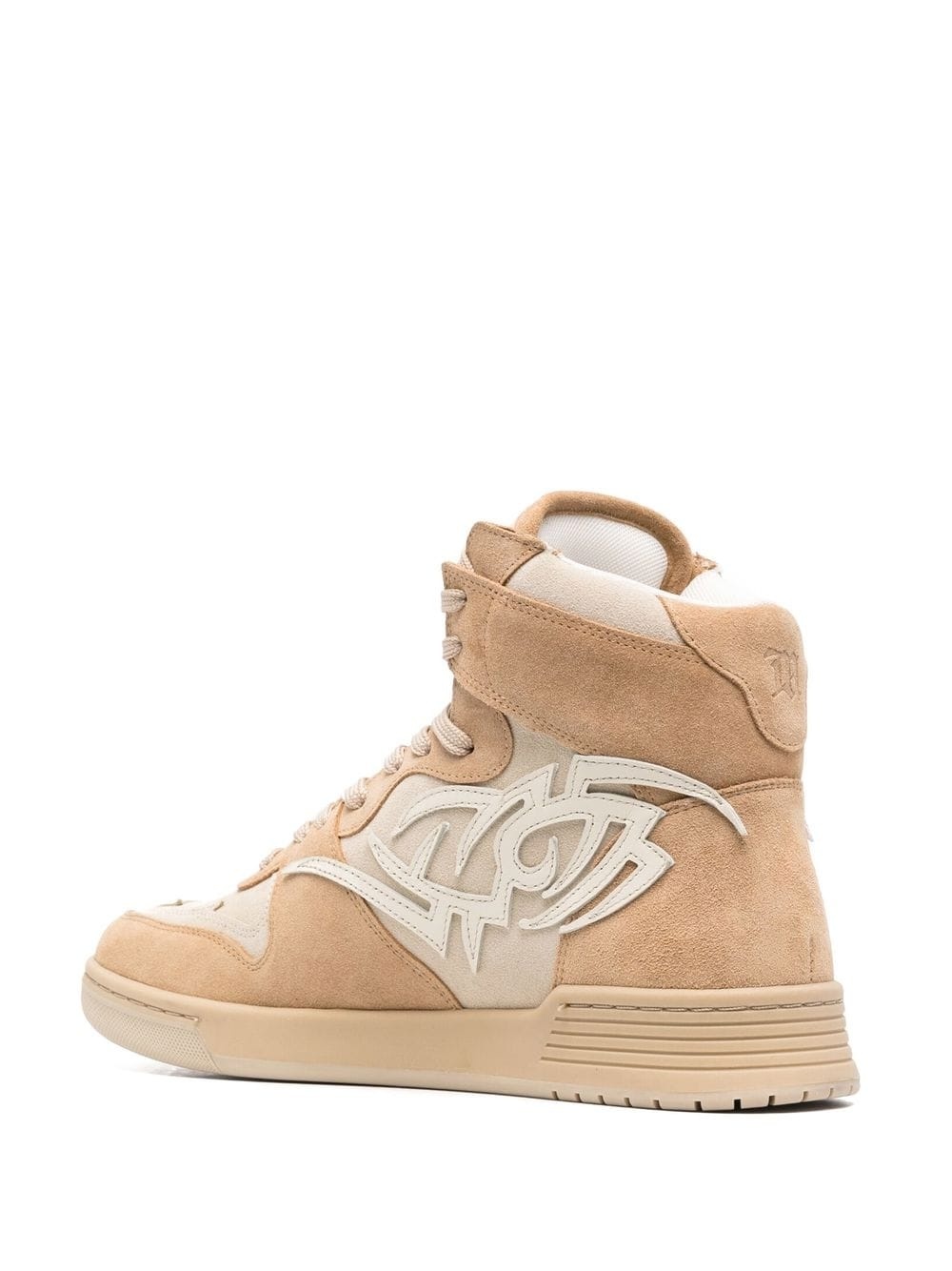 panel-detail suede sneakers - 3