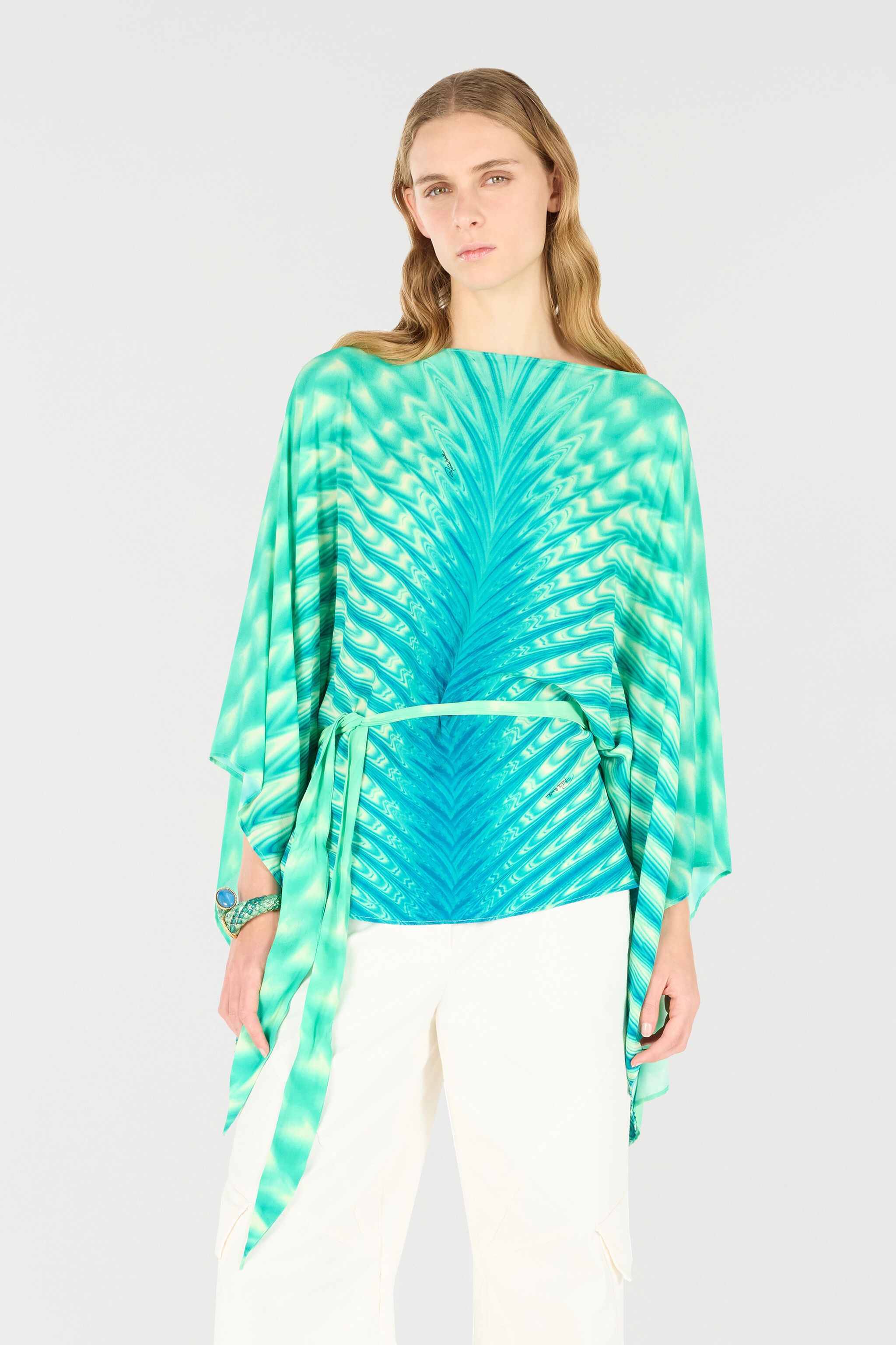 Caftan With Belt And All-Over Print - 3