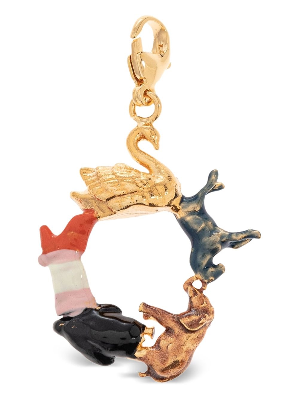 Alphabet O animal-circle pendant - 3