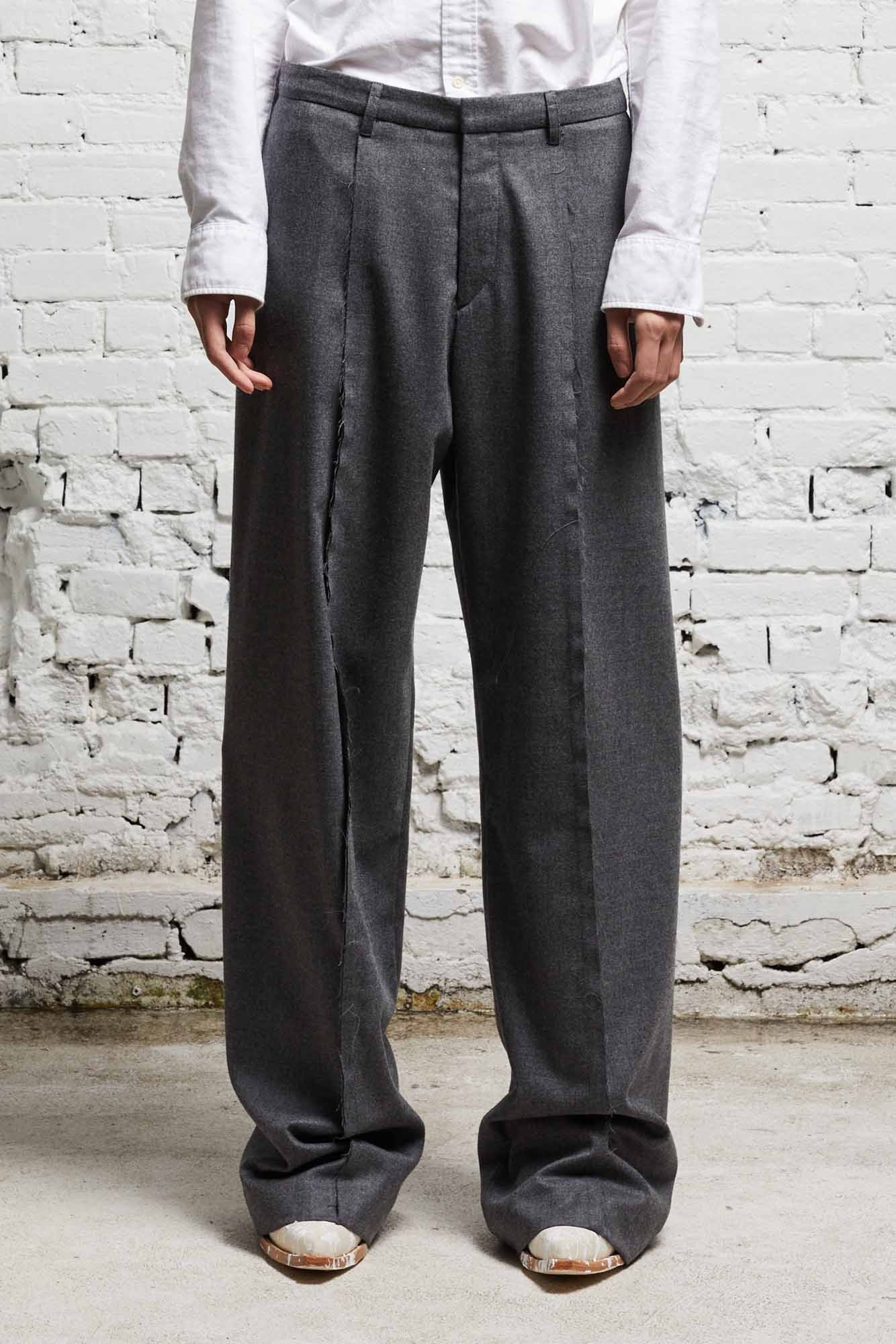 INVERTED TROUSER - GREY WOOL FLANNEL - 2