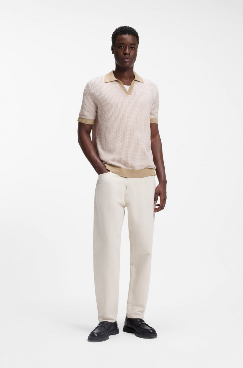 HUGO JOHHNY-COLLAR SWEATER IN COTTON AND LINEN outlook