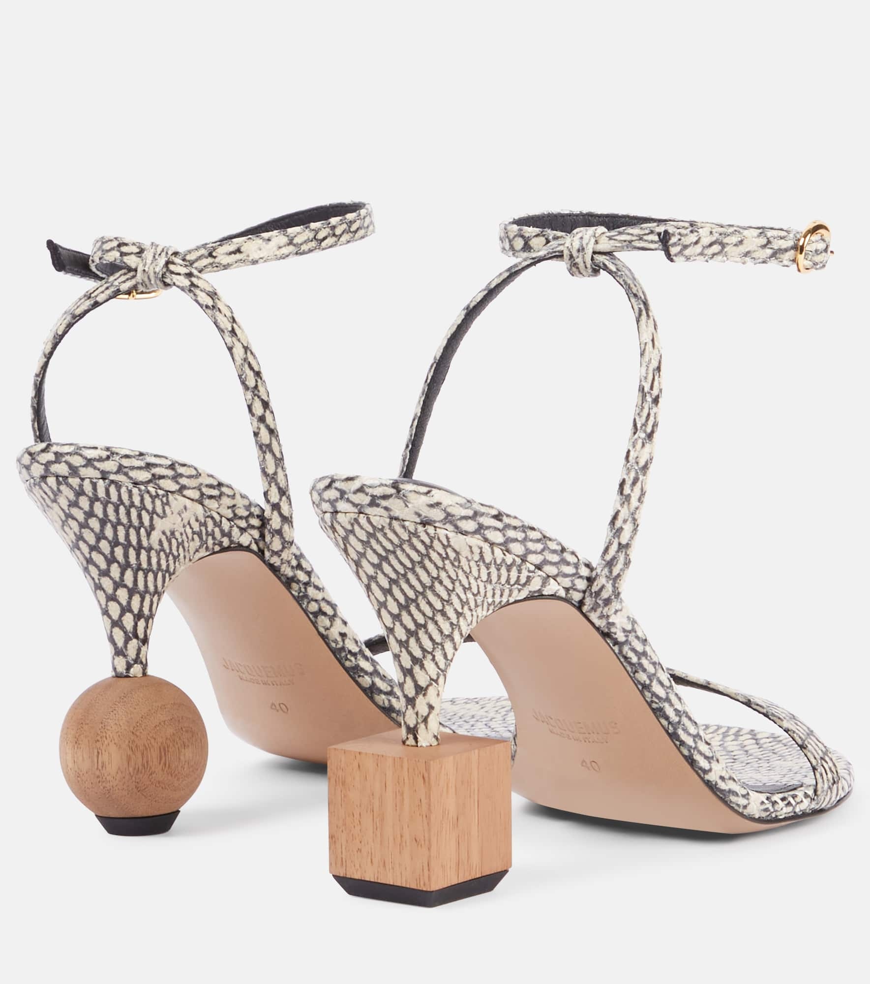 Bisou embossed leather sandals - 2
