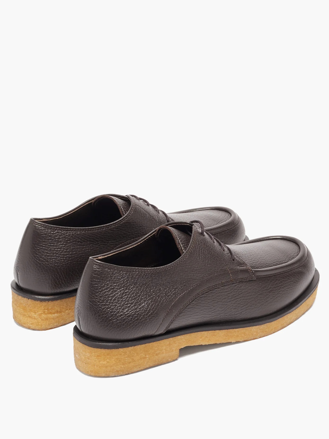 Honore grained-leather derby shoes - 4