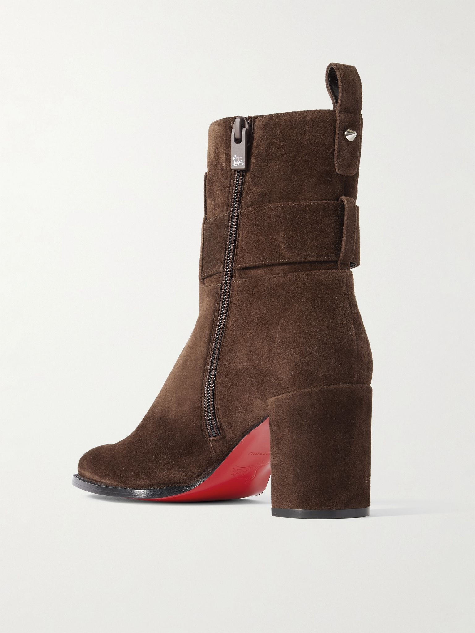 Booty Lock 70 embellished suede ankle boots Dark brown - 3