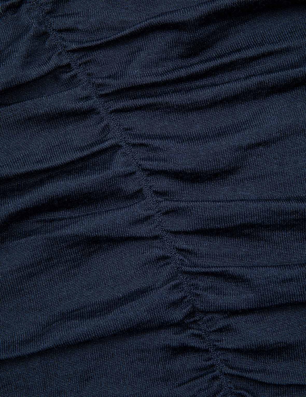 Ruched Front High Neck Knit Top - 13