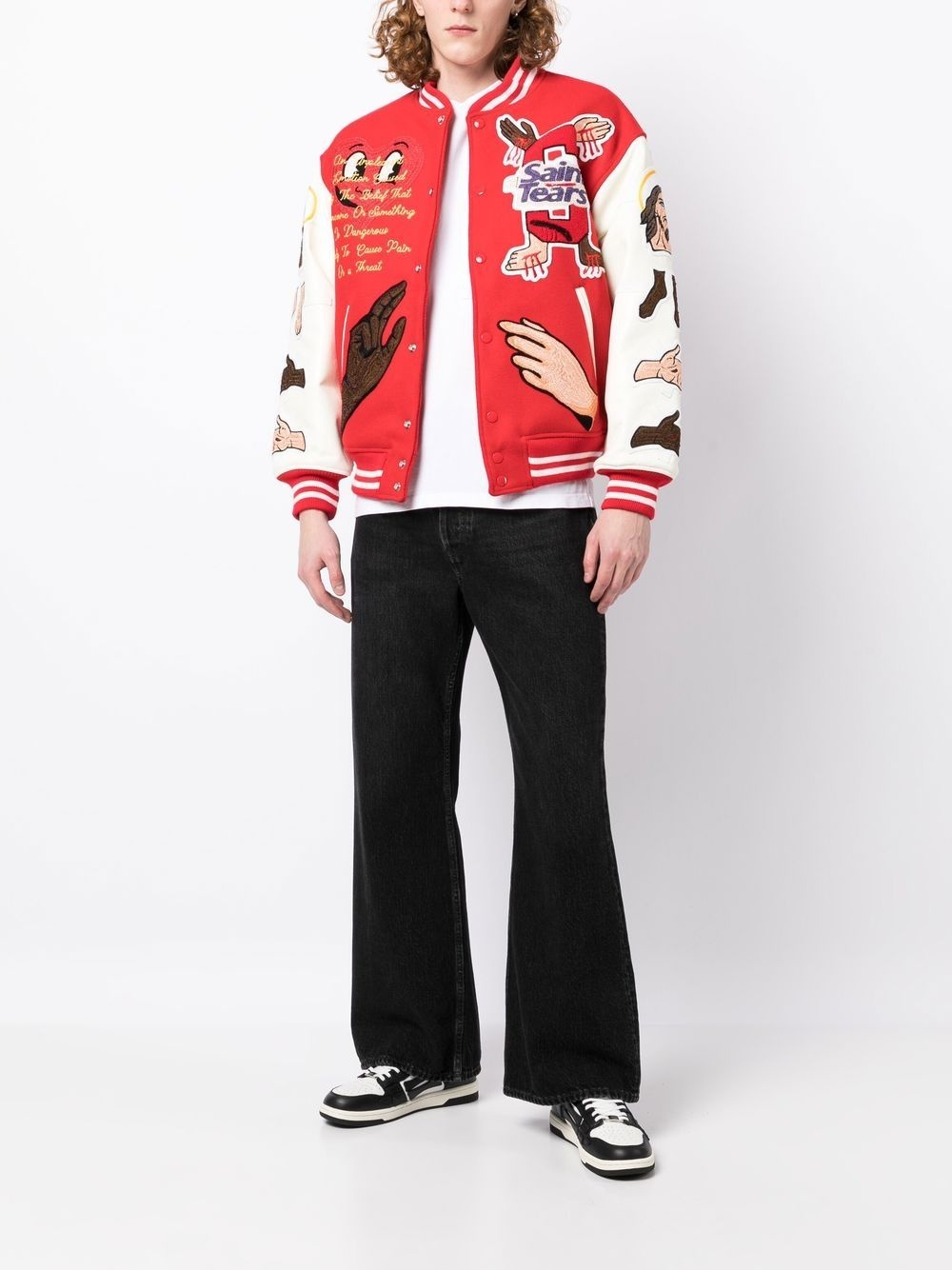 DENIM TEARS EMBROIDERED-PATCH BOMBER JACKET - 2