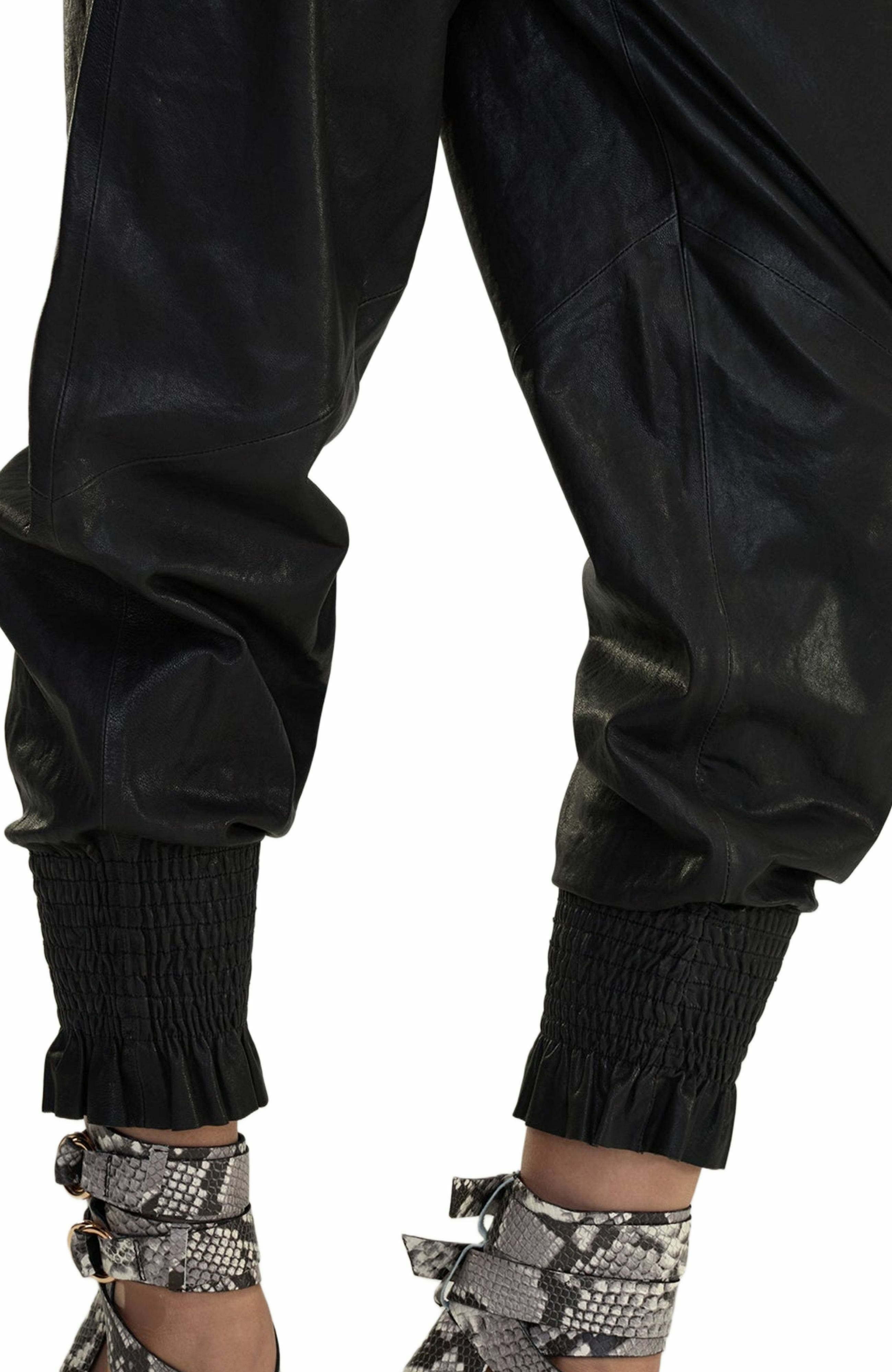 Cynthia Rowley The London Leather Jogger in Black at Nordstrom - 8