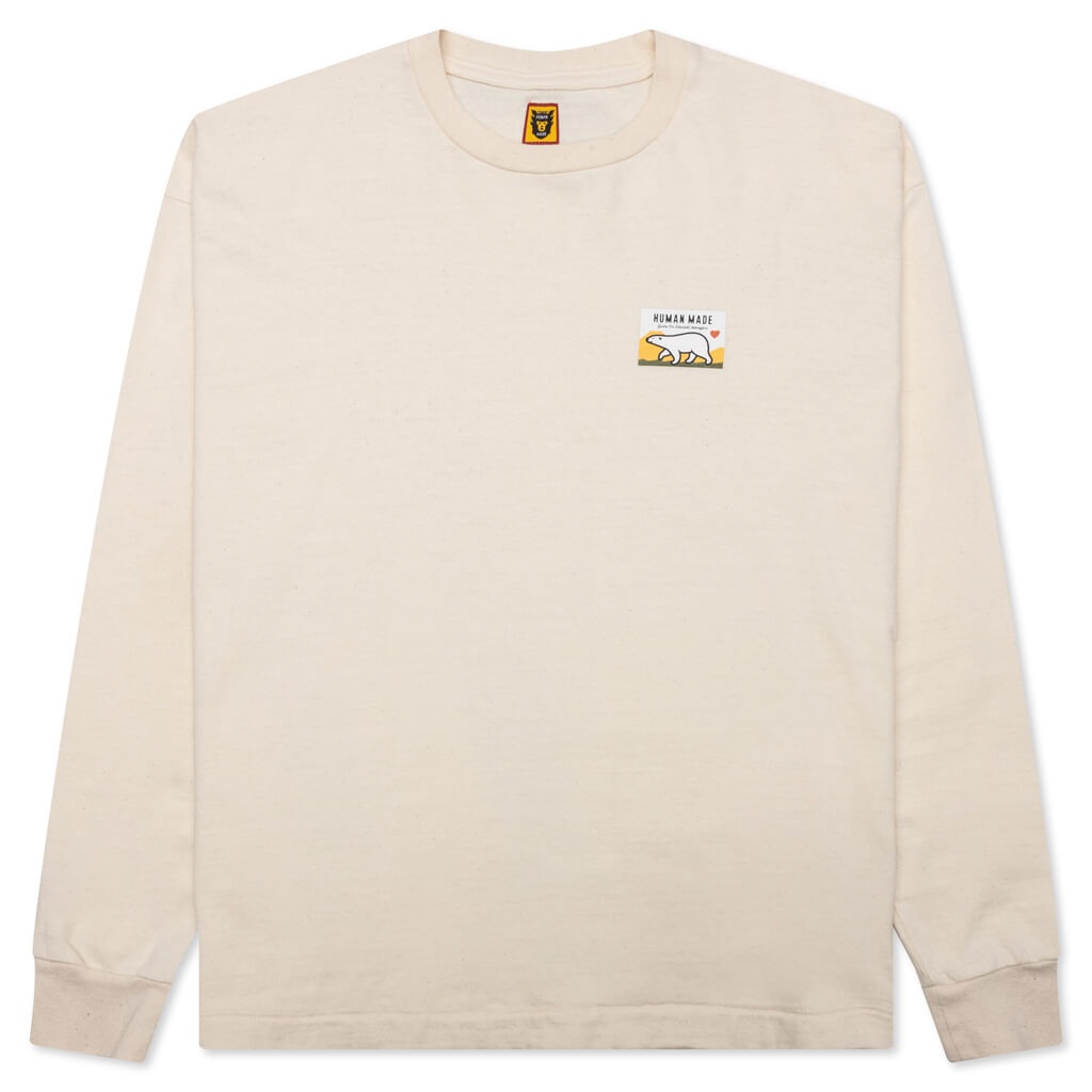 Human Made WOOL BLENDED L/S T-SHIRT - WHITE | REVERSIBLE