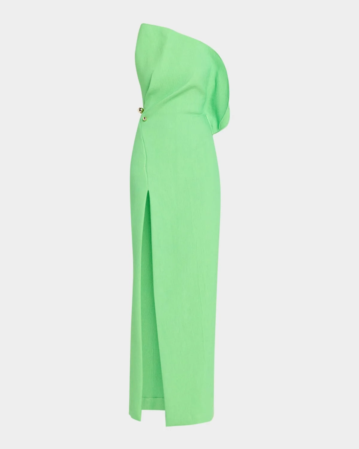 Sculpted Petal Strapless Brocade Column Gown - 1