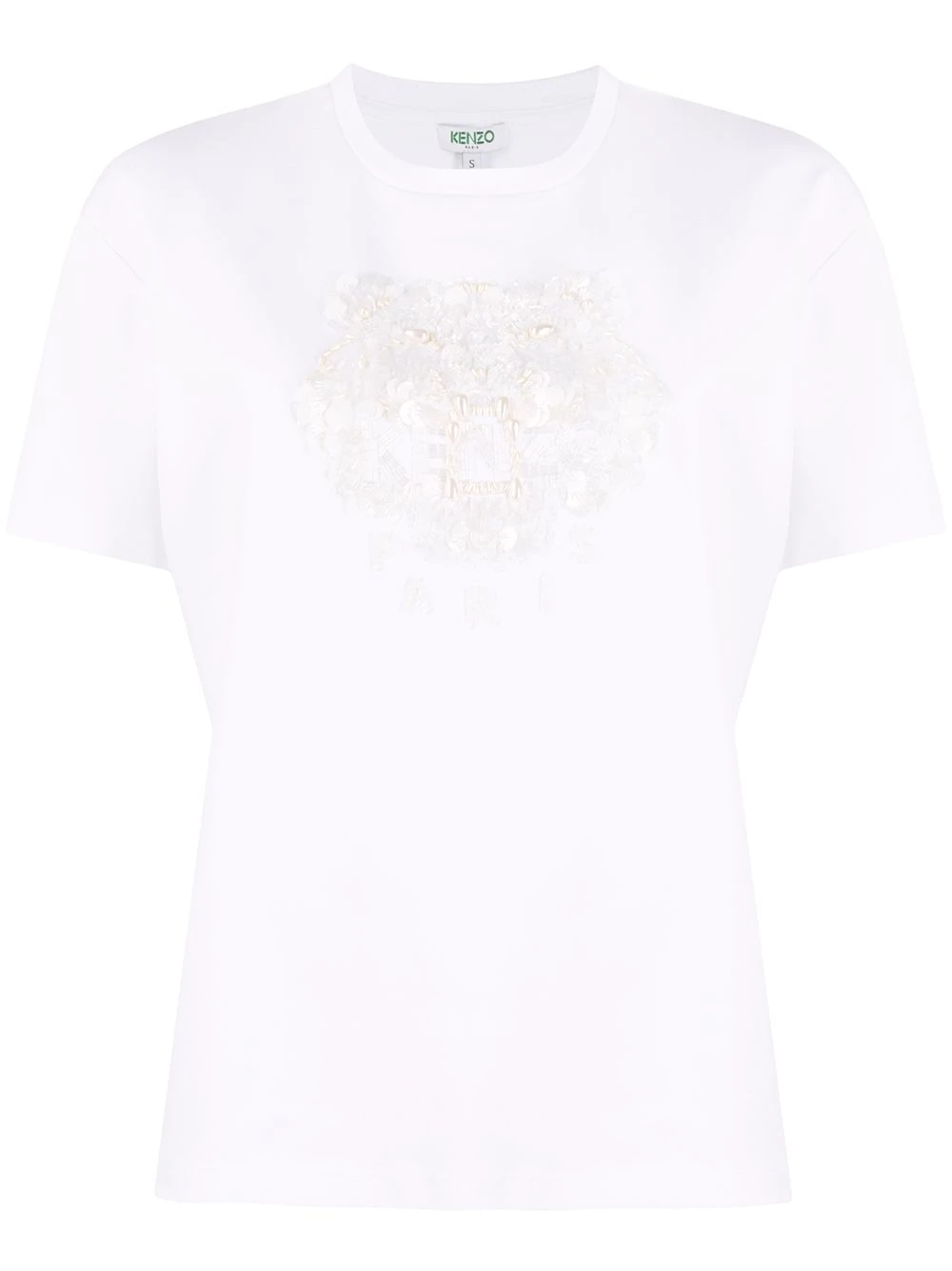 Tiger sequin and bead-embellished T-shirt - 1