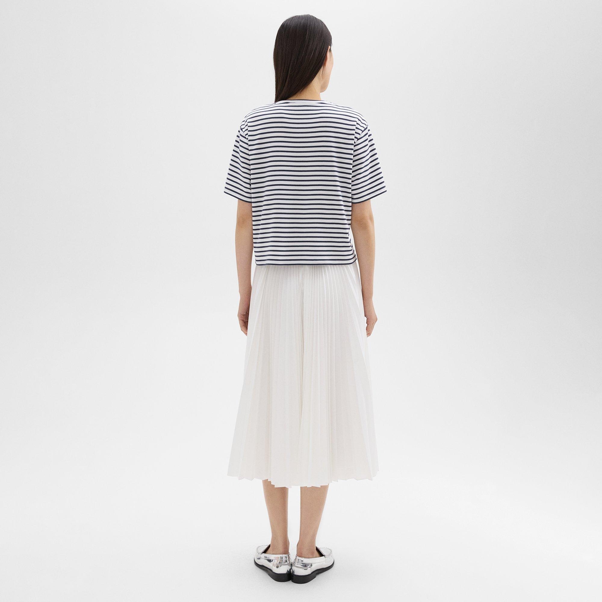 Pleated Midi Skirt in Sleek Poplin - 4