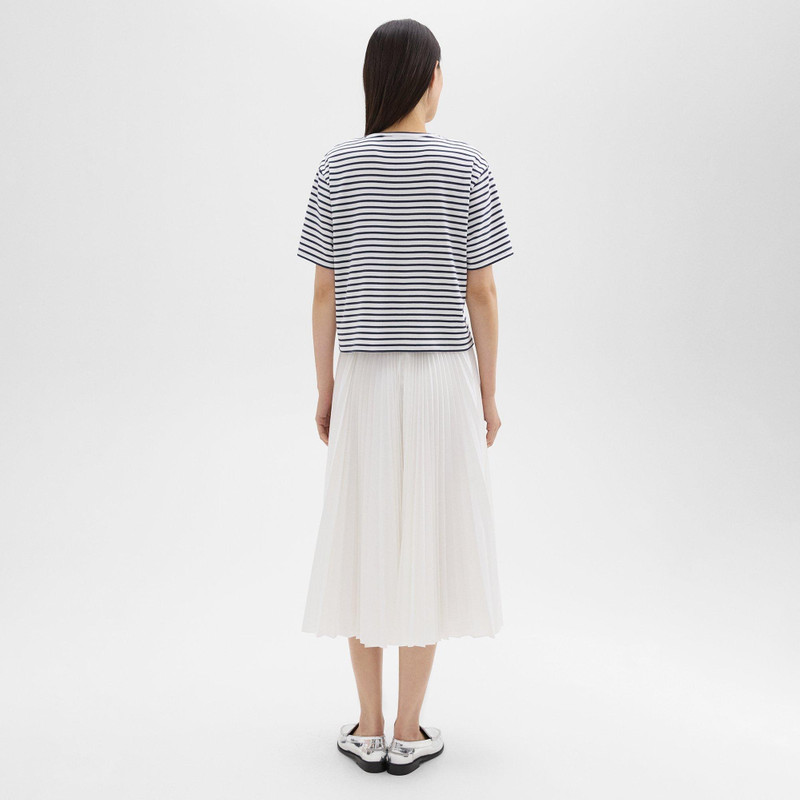 Theory Pleated Midi Skirt in Sleek Poplin outlook
